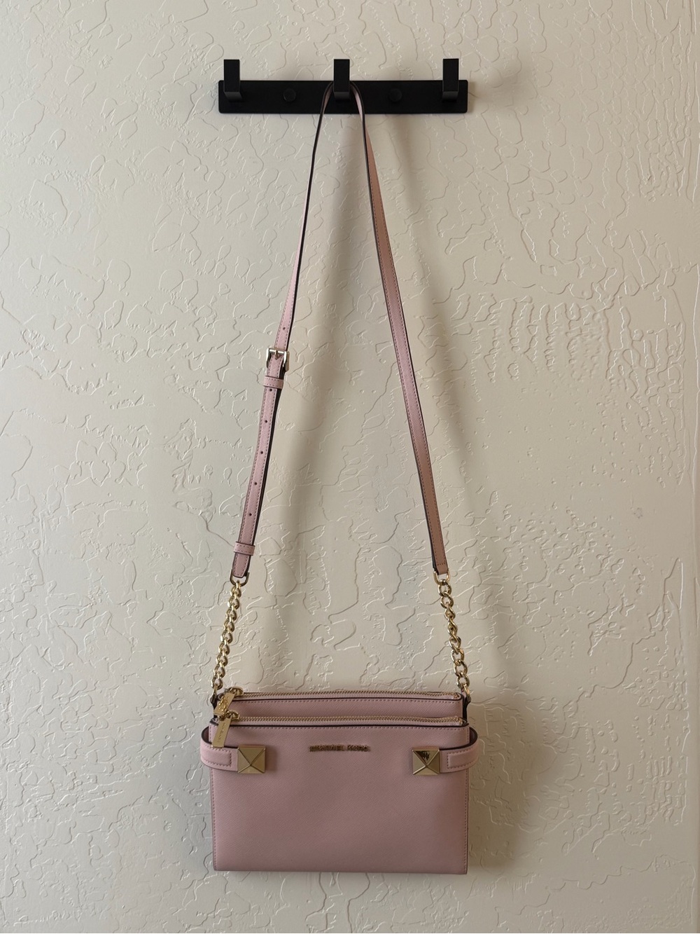 Michael Kors Blush Pink Leather Chain-Strap Crossbody